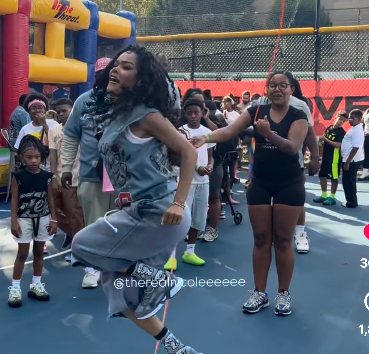 Teyana Taylor Shows Off Her Double Dutch Skills at TEY Foundation Event Teyana Taylor Shows Off Her Double Dutch Skills at TEY Foundation Event
